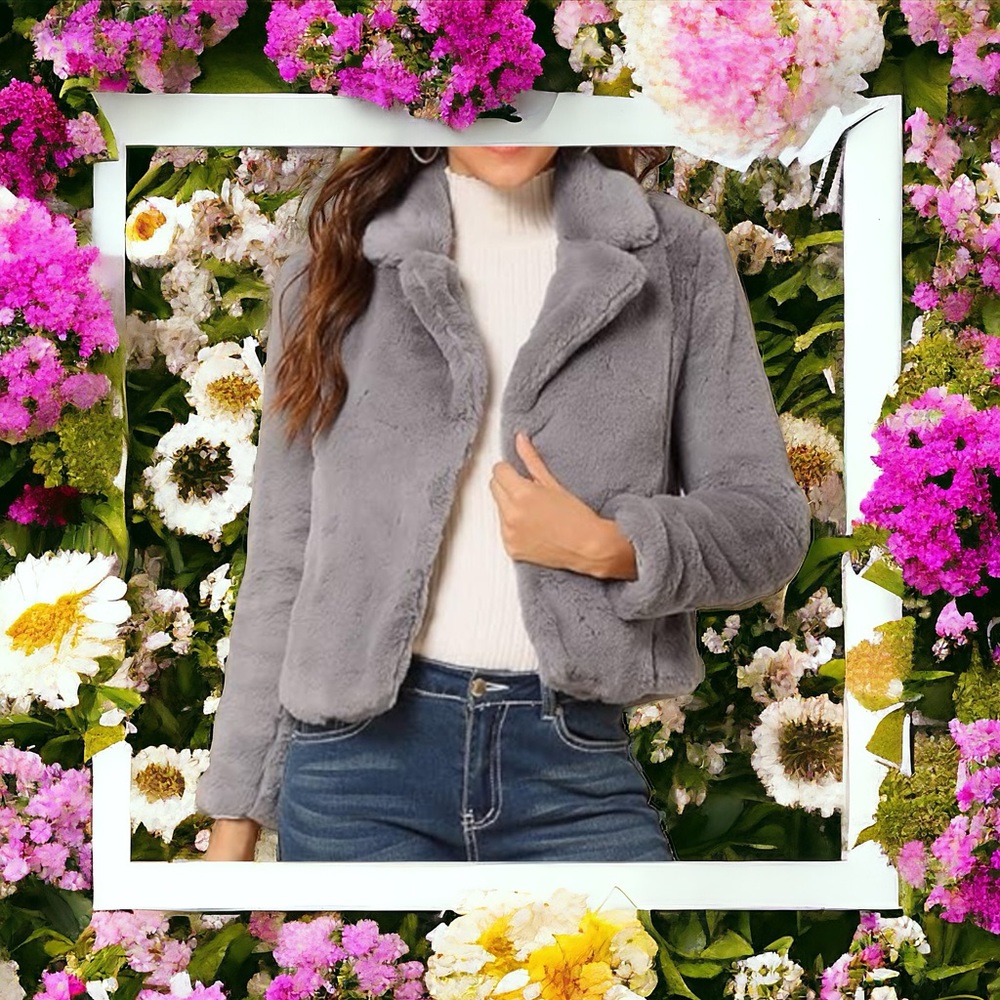 Allegra K Faux Fur Jacket